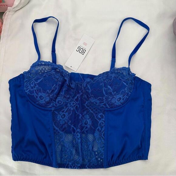 Urban Outfitters Lace & Satin Corset Crop Top - Picture 1 of 6